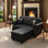 Canapé Chesterfield en similicuir de 63 pouces avec capitonnage à boutons, garniture cloutée, accoudoirs roulés et deux coussins décoratifs pour un confort intemporel et une élégance moderne.