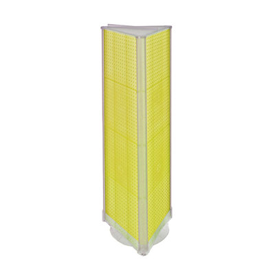 Three-Sided Pegboard Tower Floor Display on Revolving Base. Spinner Rack Stand. Panel Size: 16"W x 60"H
