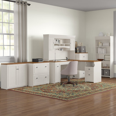 Huckins 5 L-Shaped Computer Desk Office Set