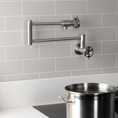 Kingston Brass Belknap Two-Handle 1-Hole Wall Mount Pot Filler Faucet