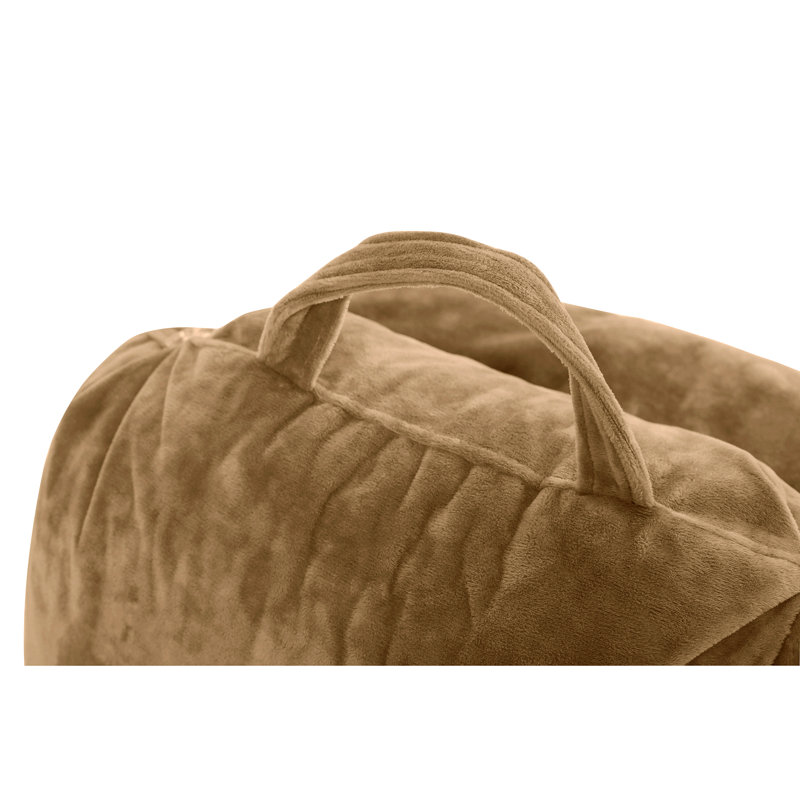Tan Microsuede Memory Foam Reading Pillow with Arms