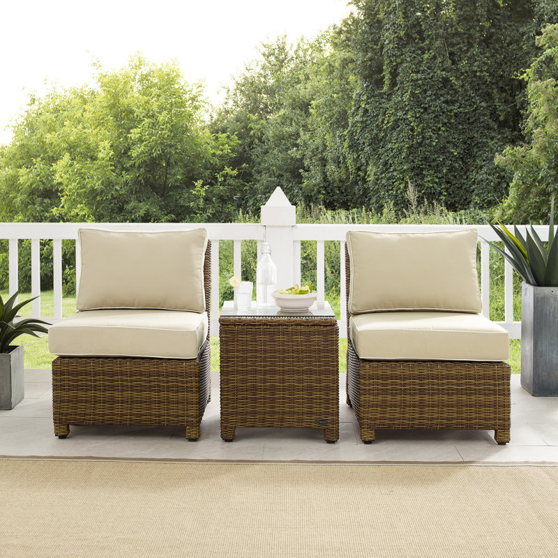 Ensemble de chaises d'extérieur 3 pièces Regina, Crème, crème, Brun