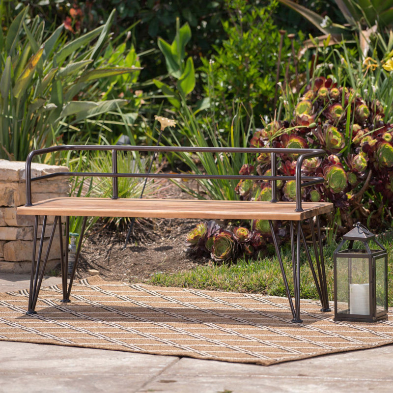 Banc industriel en bois et métal Zion