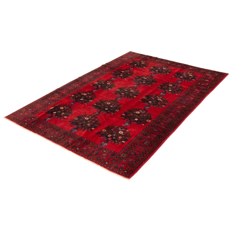 Tapis rouge foncé Lynore 6 pi 7 po x 9 pi 5 po
