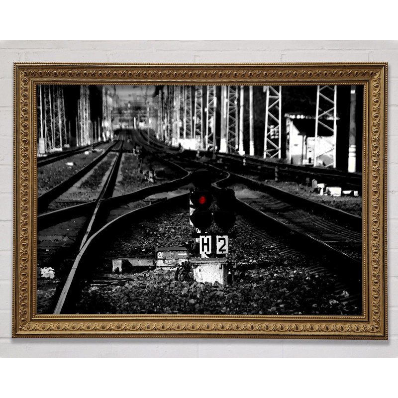 Rail Tracks - Single Picture Frame Print, 100cm H x 141.4cm W 
