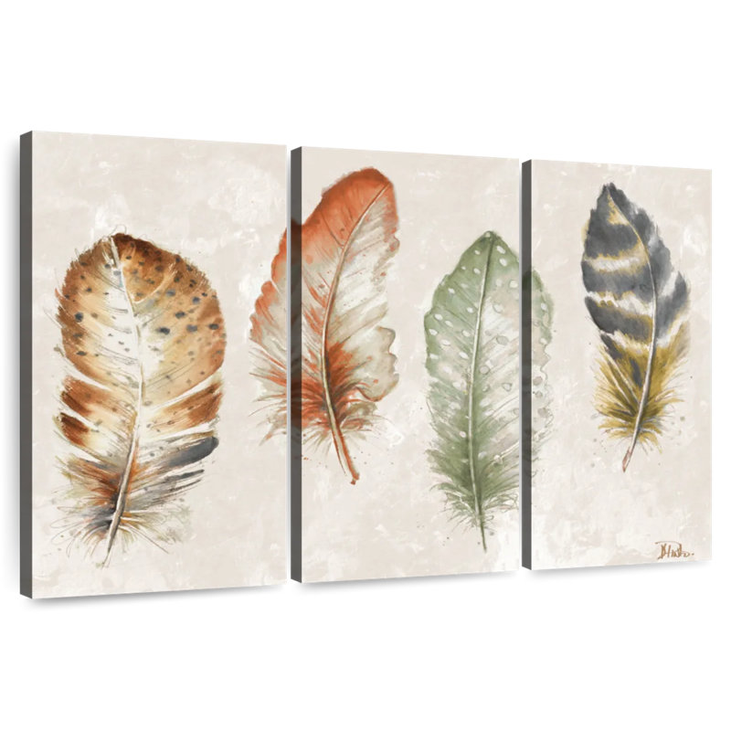 Kerner Watercolor Feathers, 36" H x 57" W