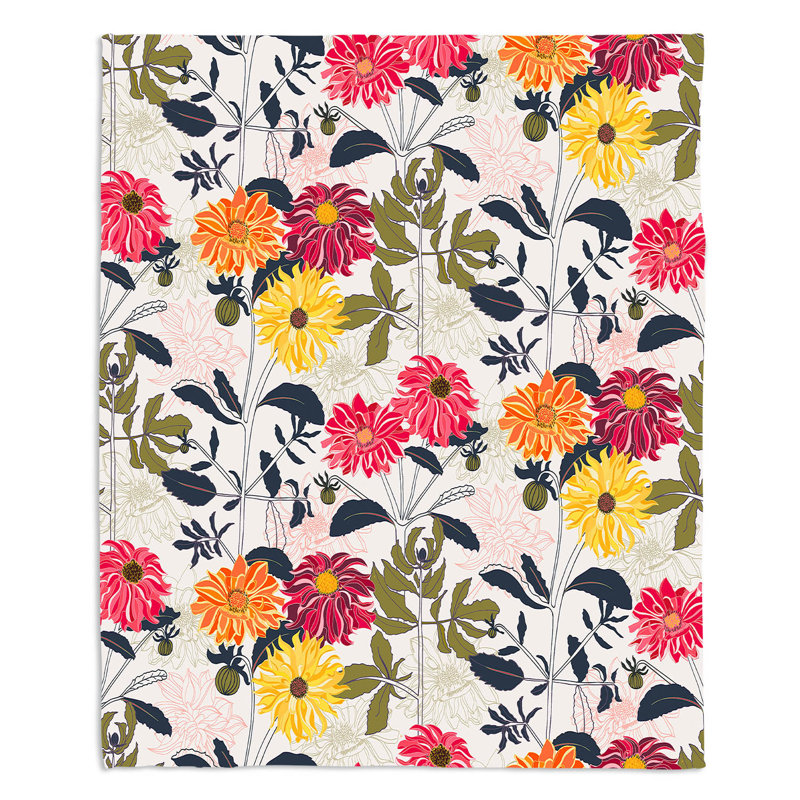 Couverture sherpa doux dahlia page, l 68 po x L 80 po