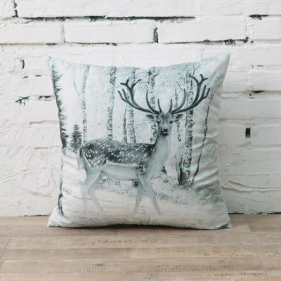 Reindeer Microsuede Throw Pillow