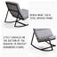 Chaise berçante rembourrée moderne avec structure en acier - Coussins gris doux et chaises berçantes pour le salon ou la chambre de bébé