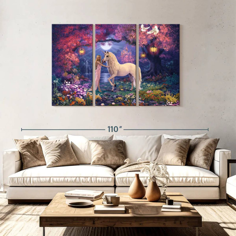 Kelan Unicorn Garden II, 48" H x 74" W