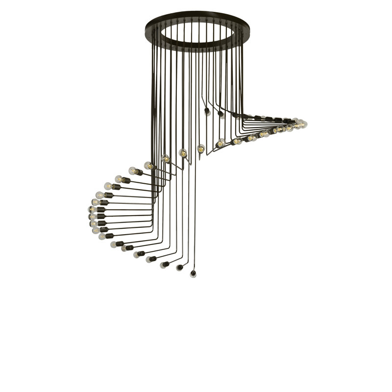 Lustre géométrique unique à 40 lumières