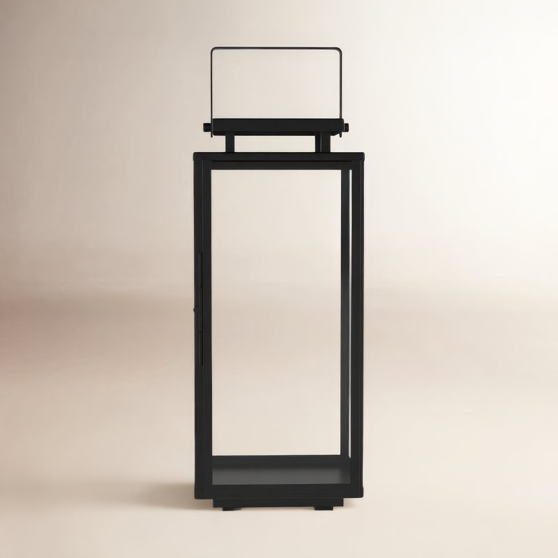 Stainless Steel Tabletop Lantern, 19.25" H x 8" W x 8" D