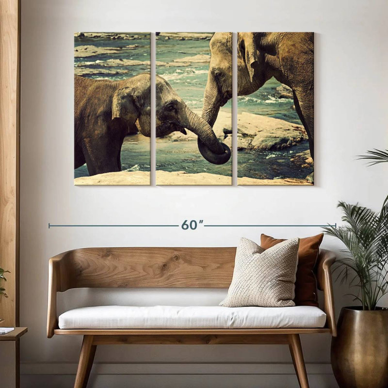 Asian Elephants, 32" H x 50" W