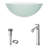 Giovanni 17" L x 17" W x 6" H Round Glass Vessel Bathroom Sink with 12" H Faucet-99535349-99535391