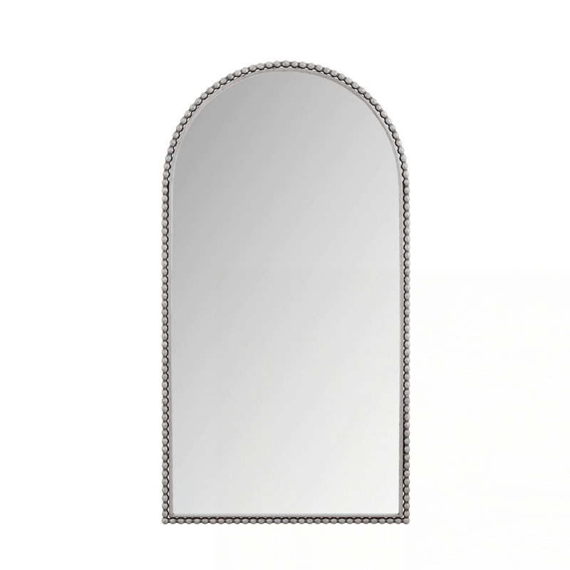 Retro Full Length Mirror With Supporting Feet, Silver