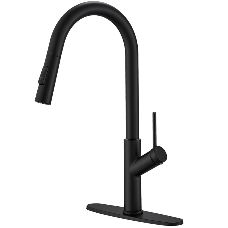 Single Hole Kitchen Faucet With Pull Out Sprayer Single Handle Kitchen Sink Faucets High Arc Brass Kitchen Basin Taps With Deck Plate