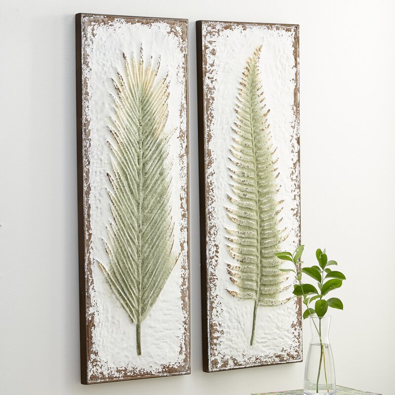 Framed On Metal 2 Pieces Painting- Green Wall Art Set