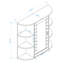 Armoire de rangement de salle de bain avec porte miroir - 6 tablettes ouvertes ouvertes, 3 tablettes réglables murales blanches, aspect réglable