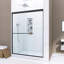 50 à 54 po X P 70 po Porte de douche coulissante double H, verre trempé 1/4 po avec finition noir mat-126488460