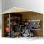 Outsunny 7.7 x 5.6ft Metal Garden Shed with Vents Brown Wood Effect