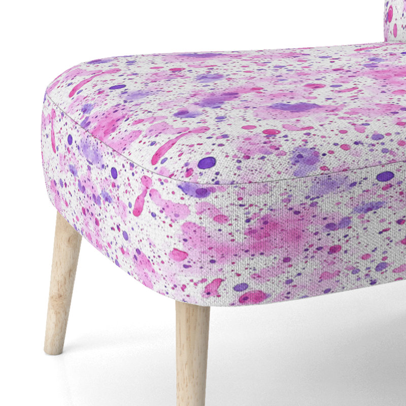 Chaise d'appoint moderne rembourrée rose et mauve rose, Chaise d'appoint sans accoudoirs