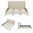 Wingback Upholstered Bed with Walnut Legs-455768774-445234826
