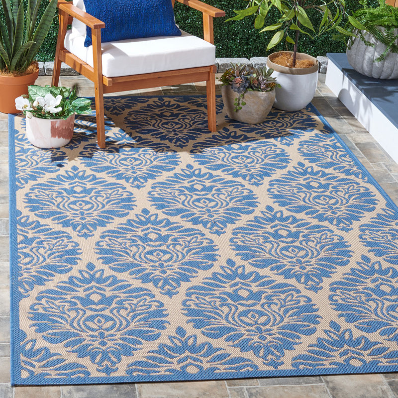 Frankee Performance Ikat Indoor/Outdoor Area Rug, Rectangle 5'3" x 7'6"