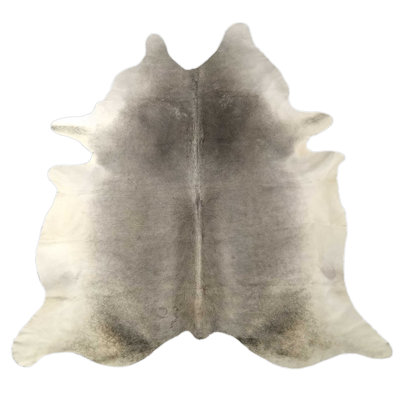 Tapis gris en cuir / cuir de vache à imprimé animal 6 pi 5 po x 7 pi 5 po Novelty Deforge