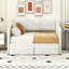 Lit de jour simple tapissier très grand avec deux tiroirs, beige-1865218118