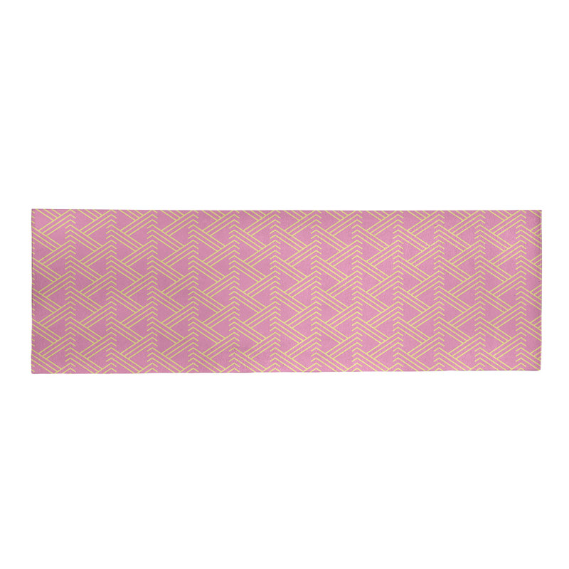 Tapis rose/jaune zig zag, Tapis de couloir 2 pi 5 po x 8 pi