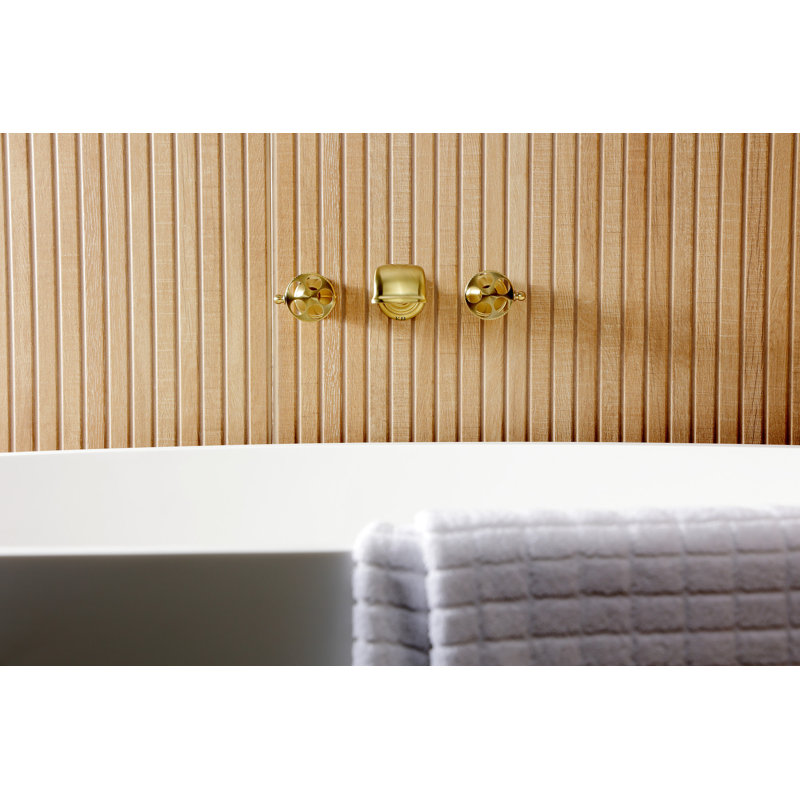Robinet de baignoire romaine à deux poignées Kb5026RKX Kingston, Laiton brossé