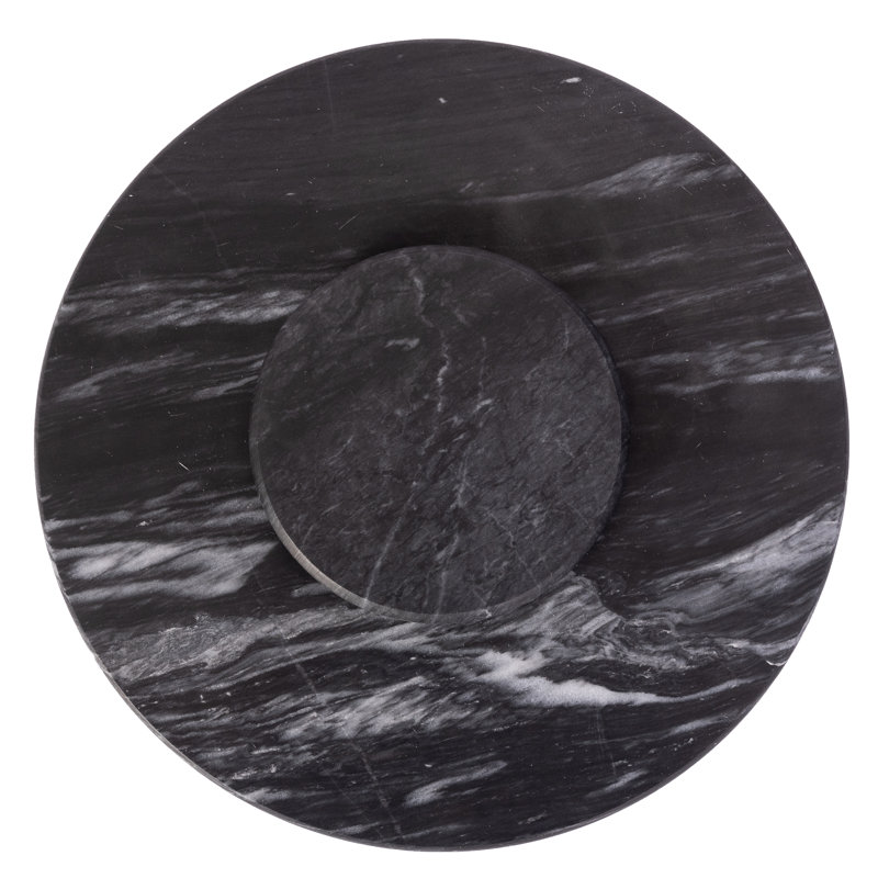 Plateau tournant en marbre Artifacts, Noir mat