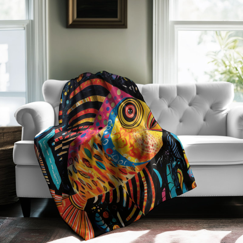 Cubism Beasts - 1 pièce Sherpa Premium, Grand lit