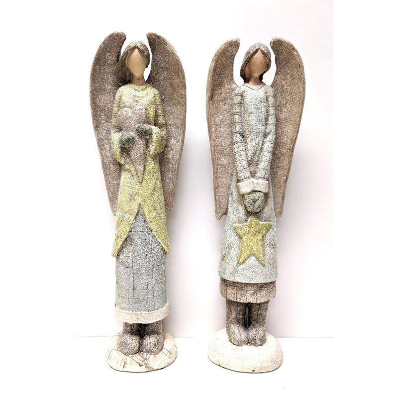 Ensemble de 2 figurines et sculptures en céramique 2 étoiles