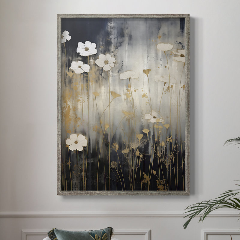 FLORAL Series CD III, reproduction encadrée - bois massif, 30" H x 24" W