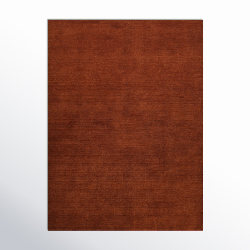 Magdaline Hand Loomed Wool Rust Area Rug, Rectangle 5' x 7'6"