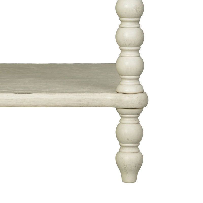 Grande table de chevet avec tiroir et tablette Beckett, Crème antique