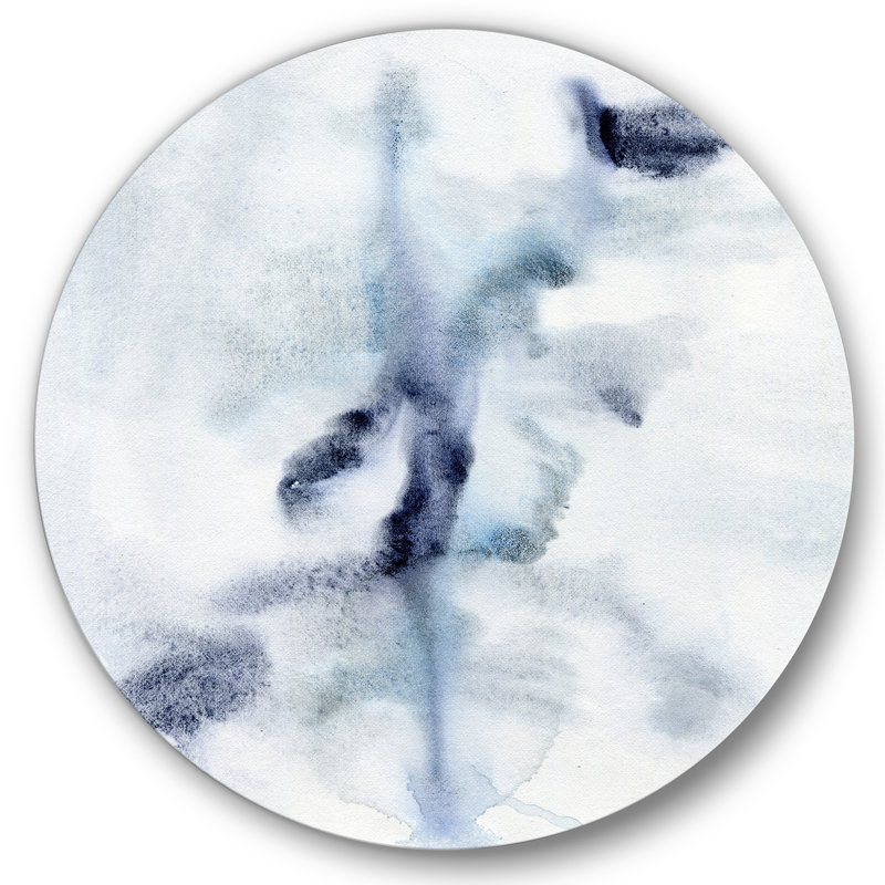 Abstrait de nuages bleus foncés V - art mural moderne en métal, H 36 po x l 36 po x P 1 po