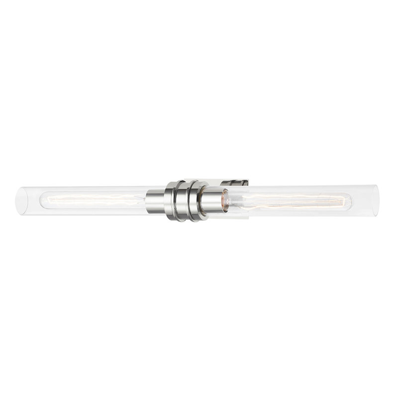 Oakfield - 2 Light Bath Bracket - Aged Brass Finish, Polished Nickel