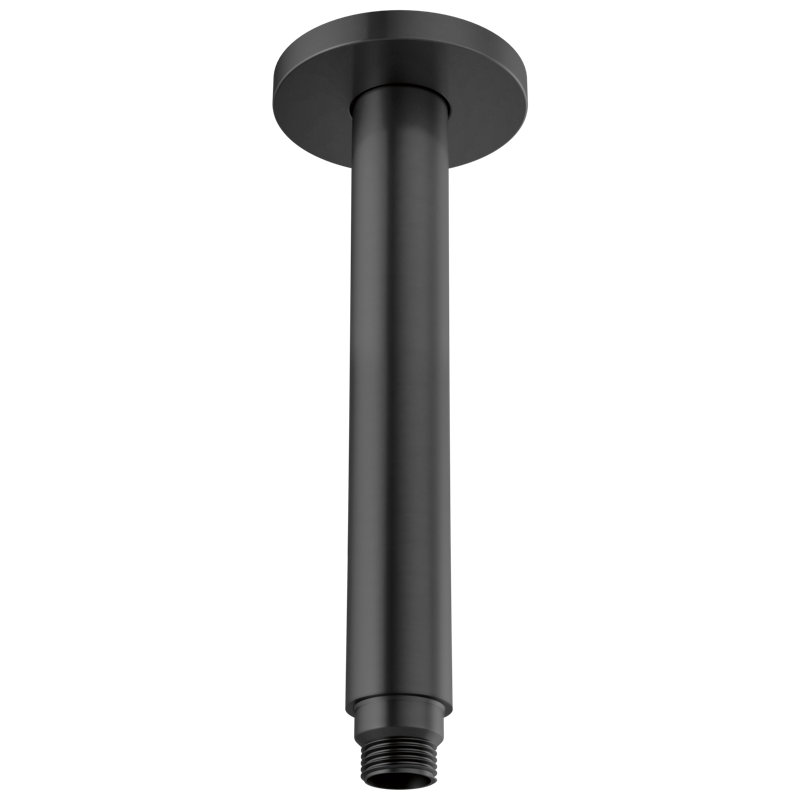Kintsu® 10" Dual Waterway Ceiling Mount Shower Arm and Round Flange, Matte Black
