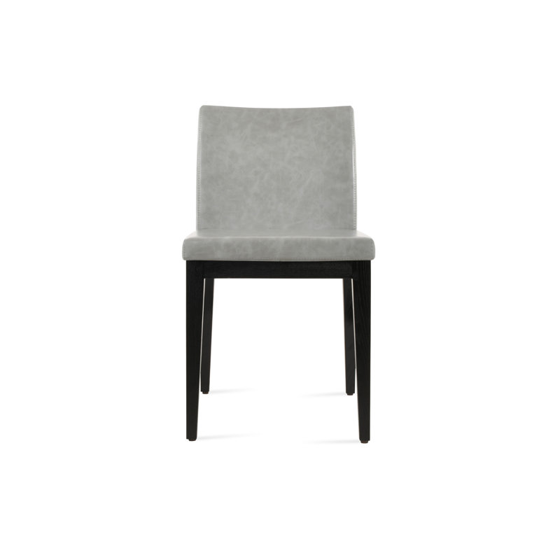 Chaise en bois de frêne Aria, Matériau gris clair en microfibres de polyester e