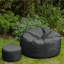 icon Kingston Adult Classic Indoor Outdoor Bean Bag & Square Footstool Pouffe Black-475169675