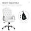 Fauteuil de bureau en velours blanc, hauteur et inclinaison réglables, soutien du dossier pour plus de confort et velours de bureau blanc, une séance exaltante