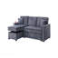 Ensemble de canapé convertible modulaire convertible en velours côtelé gris foncé