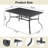 Rectangular Steel Frame Black Outdoor Dining Table With Umbrella Hole