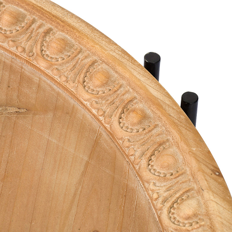 Table basse ronde en bois D32 "X 18" Farmhouse