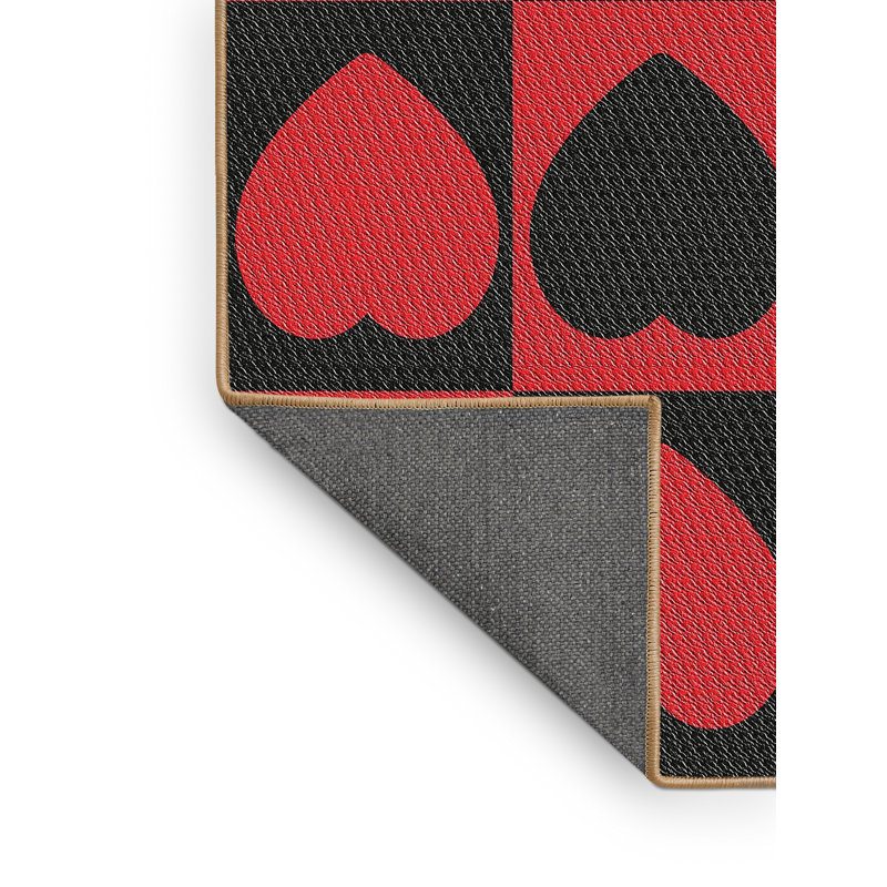 Tapis de zone rouge/noir à motifs Bekbele, Rectangle 4 pi x 6 pi