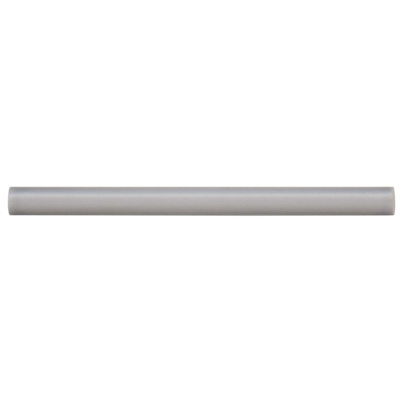 Reine 0.5" x 8" Ceramic Jolly Milter Edge Trim Border Tile, Gray