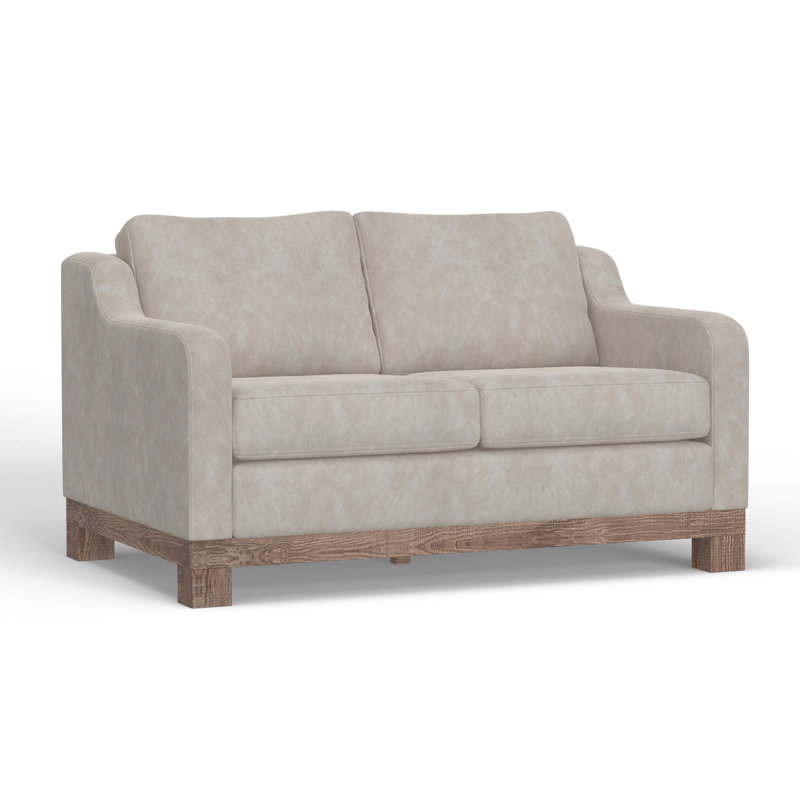 Samba 59.75'' Faux Leather Loveseat, Samba Snow Faux Leather