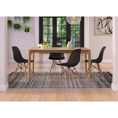 Ensemble de salle à manger en bois massif 5 pièces Sanja